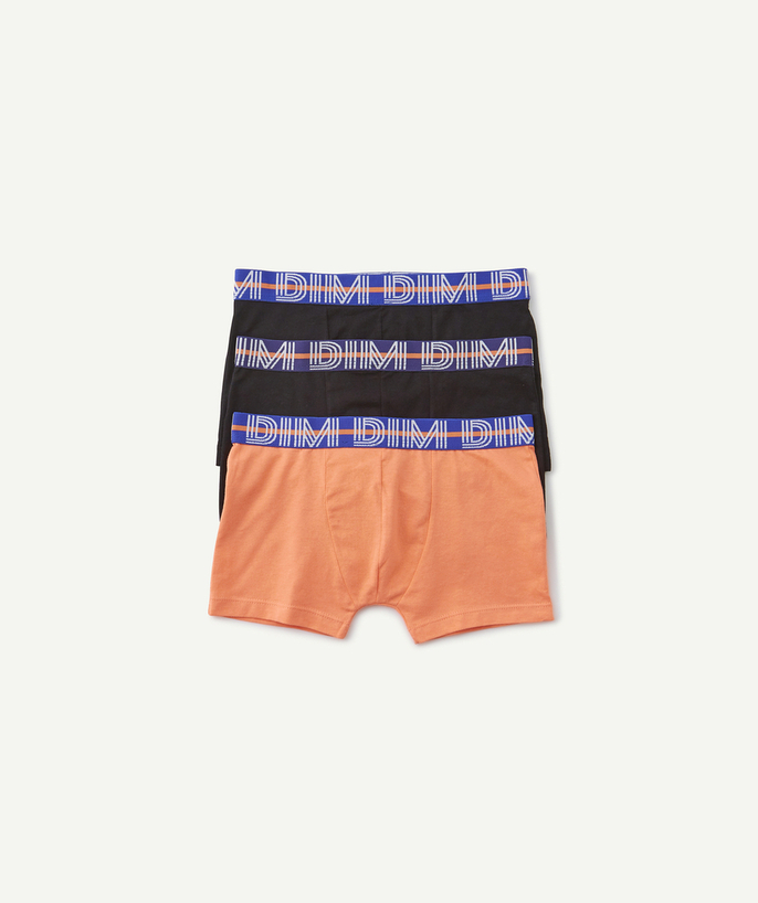   - SET VAN 3 FLUORORANJE EN ZWARTE BOXERS