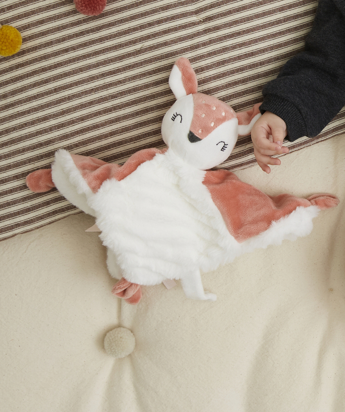   - DOUDOU BICHE PLAT ET ROSE TOUT DOUX EN REMBOURRAGE RECYCLÉ