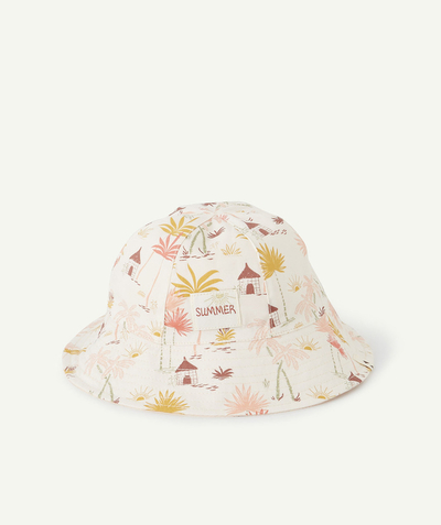 CategoryModel (8821758361742@10155)  - CHAPEAU BÉBÉ FILLE EN COTON IMPRIMÉ AVEC MOTIFS COLORÉS