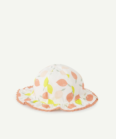 CategoryModel (8824502943886@29)  - BOB BÉBÉ FILLE EN COTON BLANC ET IMPRIMÉ AVEC CITRONS COLORÉS