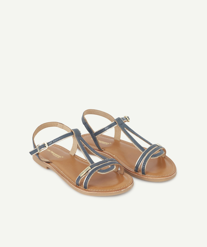   - BLAUWE SANDALEN MET REPTIELENPRINTS, VOOR MEISJES