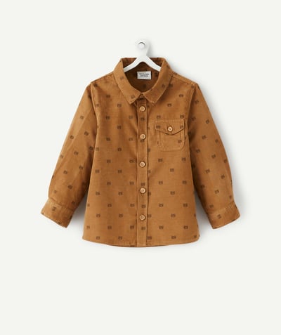 CategoryModel (8821754953870@440)  - BRUIN CORDUROY SHIRT MET BERENPATRONEN VOOR BABYJONGENS