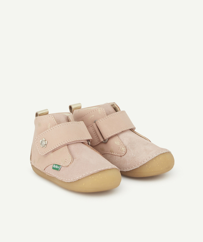 CategoryModel (8824535744654@126)  - BOOTS BÉBÉ ROSE CLAIR  ET COULEUR ARGENTÉE IMPRIMÉ FEUILLES