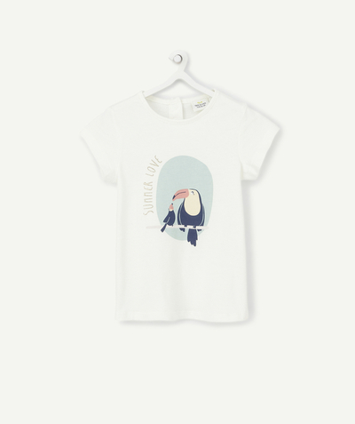 CategoryModel (8826108674190@5)  - T-SHIRT BÉBÉ FILLE BLANC EN COTON BIO AVEC ANIMATION