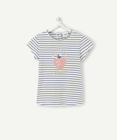 CategoryModel (8825354879118@29)  - T-SHIRT BÉBÉ FILLE EN COTON BIOLOGIQUE RAYÉ BLEU ET BLANC