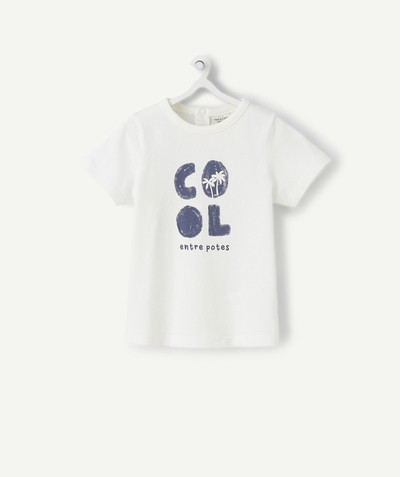 CategoryModel (8825518719118@5)  - T-SHIRT BÉBÉ GARÇON BLANC EN FIBRES RECYCLÉES AVEC MESSAGE