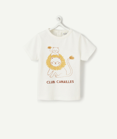 CategoryModel (8826108772494@5)  - T-SHIRT BÉBÉ GARÇON EN FIBRES RECYCLÉES BLANC AVEC LIONS