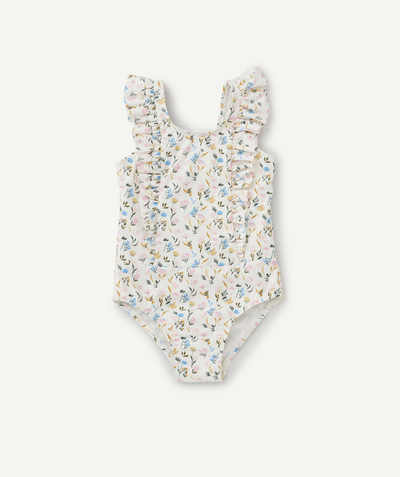 CategoryModel (8825420644494@49)  - MAILLOT DE BAIN 1 PIÈCE BÉBÉ FILLE EN FIBRES RECYCLÉES ÉCRU ET FLEURI