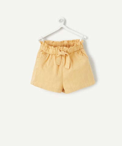 CategoryModel (8821752397966@110)  - SHORT BÉBÉ FILLE JAUNE AVEC LISERÉS COULEUR DORÉE