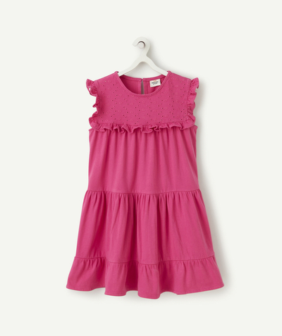 CategoryModel (8824437768334@4514)  - ROBE FILLE ROSE EN COTON AVEC VOLANTS ET BRODERIES