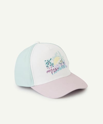 CategoryModel (8824503009422@13)  - CASQUETTE FILLE MAUVE ET VERT PÂLE THÈME HAWAÏ