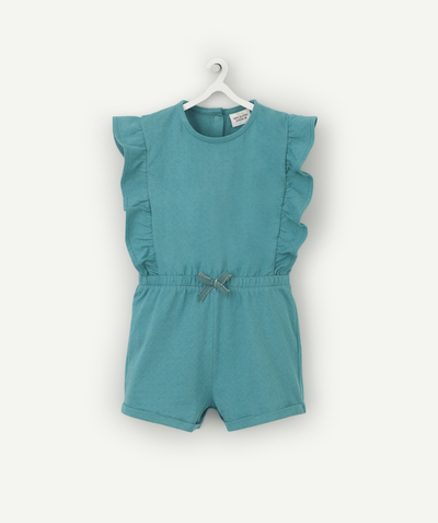 CategoryModel (8824437702798@1095)  - COMBISHORT BÉBÉ FILLE TURQUOISE EN COTON AVEC VOLANTS