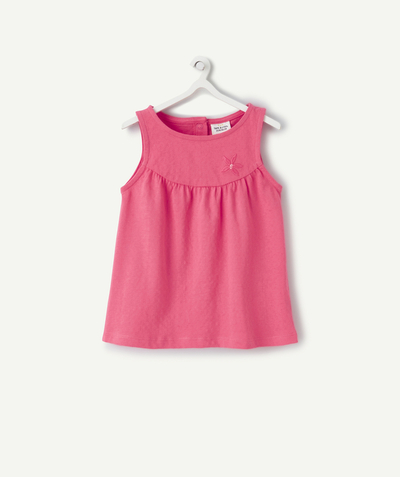 CategoryModel (8824502976654@15)  - T-SHIRT SANS MANCHES BÉBÉ FILLE EN COTON BIO ROSE FUSHIA