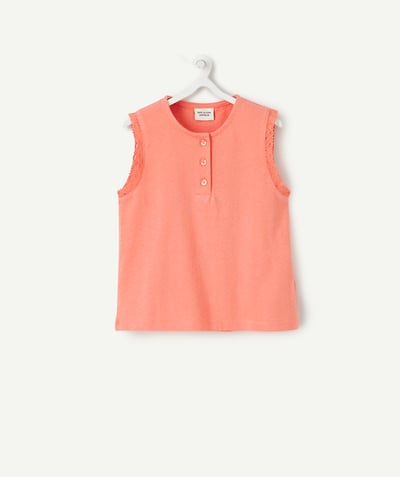 CategoryModel (8824502976654@15)  - T-SHIRT BÉBÉ FILLE EN COTON SANS MANCHES COULEUR CORAIL