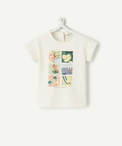 CategoryModel (8824437670030@2163)  - T-SHIRT BÉBÉ FILLE ÉCRU AVEC THÈME ÉTÉ EN COTON BIO