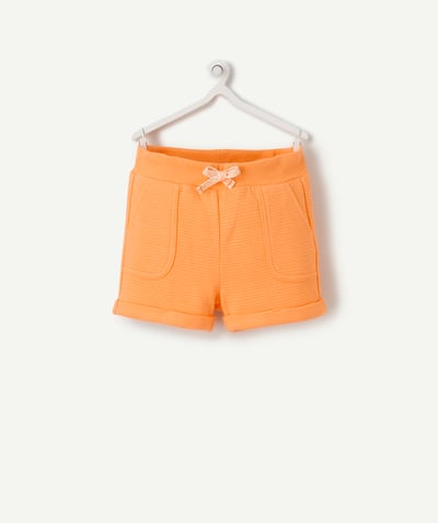 CategoryModel (8821755281550@142)  - BERMUDA BÉBÉ GARÇON EN COTON NID D'ABEILLE ORANGE FLUO