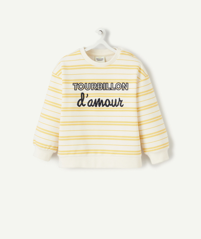 CategoryModel (8821758296206@2608)  - SWEAT BÉBÉ GARÇON EN FIBRES RECYCLÉES RAYÉ JAUNE ET BLANC