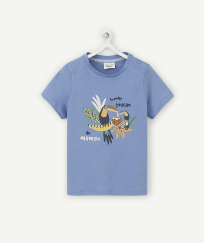 CategoryModel (8824502943886@29)  - T-SHIRT BÉBÉ GARÇON BLEU EN COTON ANTI UV BIO IMPRIMÉ TOUCAN