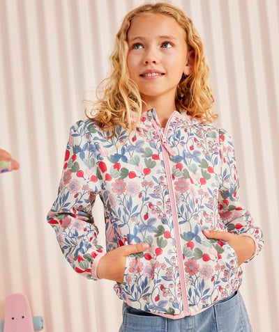 CategoryModel (8825586090126@10)  - COUPE-VENT FILLE À CAPUCHE IMPRIMÉ FLORAL