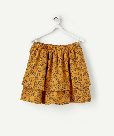 CategoryModel (8821758918798@1069)  - JUPE FILLE EN COTON BIO OCRE À VOLANTS THÈME FRUITS