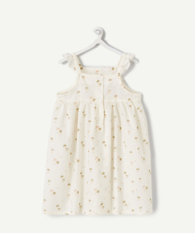 CategoryModel (8826076004494@13)  - ROBE BÉBÉ FILLE EN COTON GAUFRÉ ÉCRU IMPRIMÉ PALMIERS