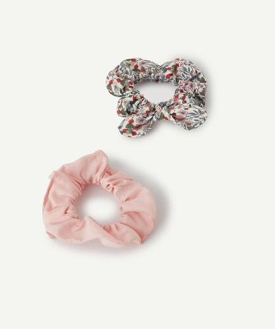 CategoryModel (8824503009422@13)  - SET VAN 2 ROZE EN GEBLOEMDE SCRUNCHIES VOOR MEISJES