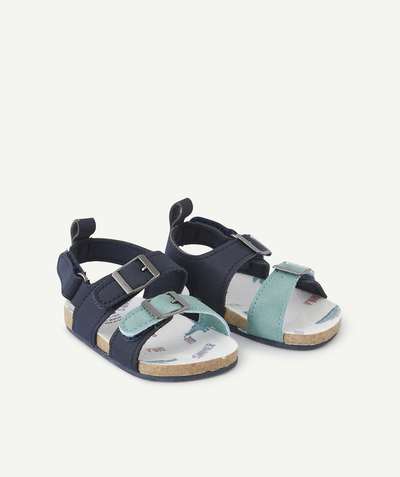 CategoryModel (8824437735566@965)  - CHAUSSONS BÉBÉ STYLE SANDALES BLEU MARINE AVEC SEMELLE IMPRIMÉE