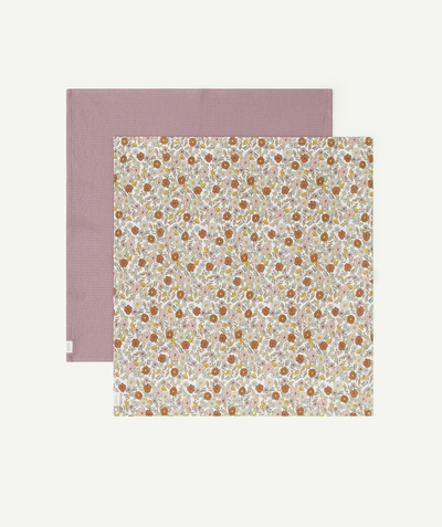 CategoryModel (8821751513230@1805)  - LANGES EN COTON VINTAGE MAUVE ET IMPRIMÉS FLEURS