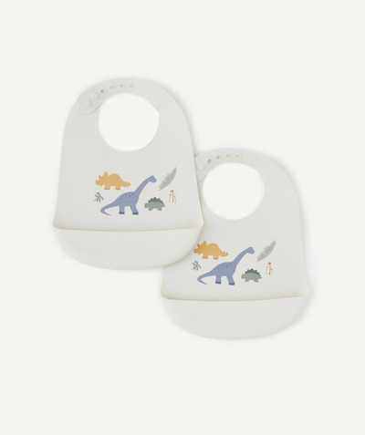 CategoryModel (8821750595726@150)  - LOT DE 2 BAVOIRS EN SILICONE TILDA DINO MIX