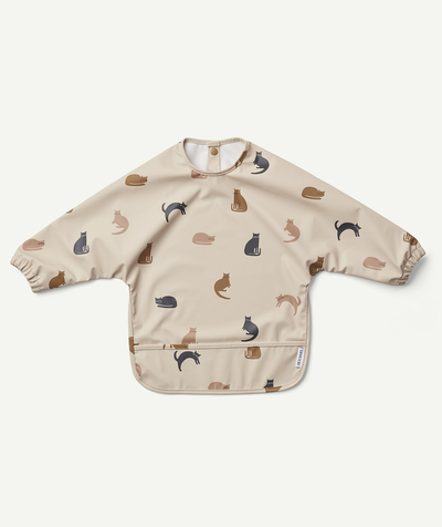 CategoryModel (8825060655246@19)  - BAVOIR TABLIER BEIGE IMPERMÉABLE MOTIFS CHAT BÉBÉ