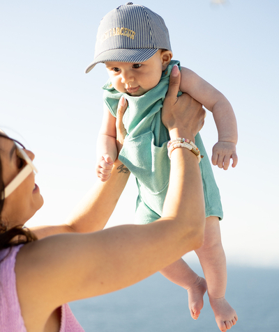 CategoryModel (8824437670030@2163)  - SALOPETTE BÉBÉ GARÇON EN FIBRES RECYCLÉES MATIÈRE ÉPONGE TURQUOISE