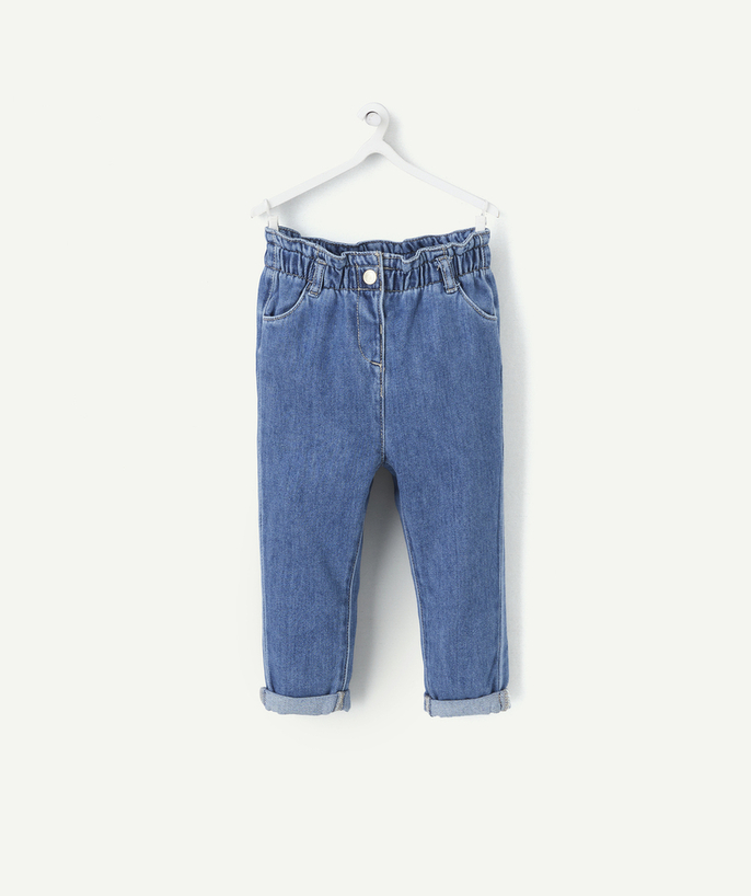   - BLAUWE BROEK VAN LOW IMPACT DENIM MET RELAXED FIT VOOR BABYMEISJES 