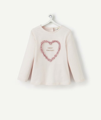 CategoryModel (8825060163726@31073)  - T-shirt met lange mouwen van biologisch katoen babymeisje hart in reliëf