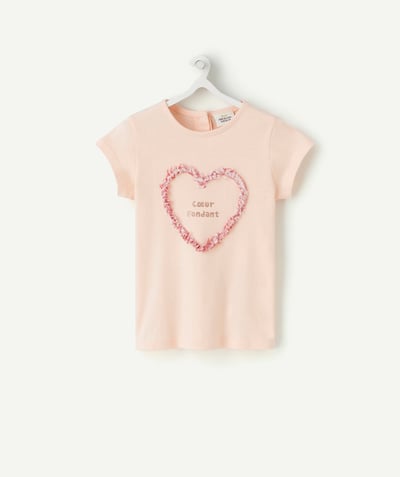 CategoryModel (8821752627342@3684)  - T-SHIRT BÉBÉ FILLE EN COTON BIO ROSE PÂLE AVEC COEUR