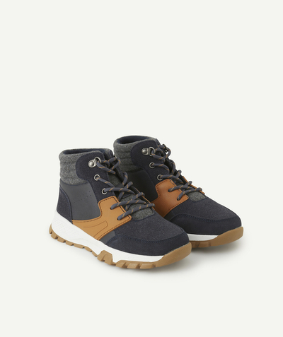 CategoryModel (8826108739726@7)  - HOGE MARINEBLAUWE EN CAMELKLEURIGE SNEAKERS VOOR JONGENS