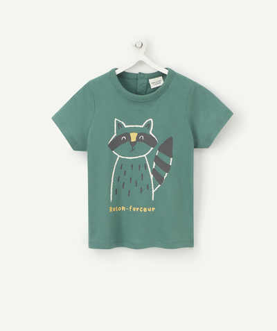 CategoryModel (8825519669390@368)  - T-SHIRT BÉBÉ GARÇON EN COTON BIO VERT AVEC RATON LAVEUR