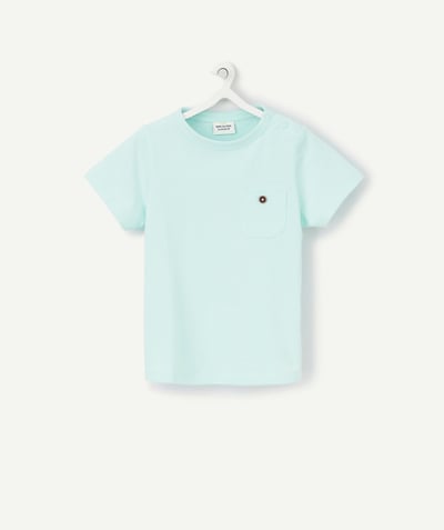 CategoryModel (8825060098190@26382)  - T-SHIRT BÉBÉ GARÇON VERT MENTHE EN COTON BIO AVEC POCHE