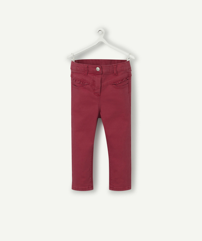 CategoryModel (8824668094606@25)  - SLIM-FIT BROEK VOOR BABYMEISJES IN ROOD DENIM MET RUCHES