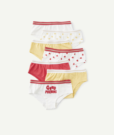 CategoryModel (8824928993422@14)  - LOT DE 5 SHORTIES EN COTON BIO ROUGE JAUNE ET BLANC