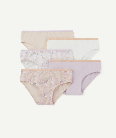 CategoryModel (8824437604494@9716)  - LOT DE 5 CULOTTES FILLE EN COTON BIO MAUVE ET ROSE