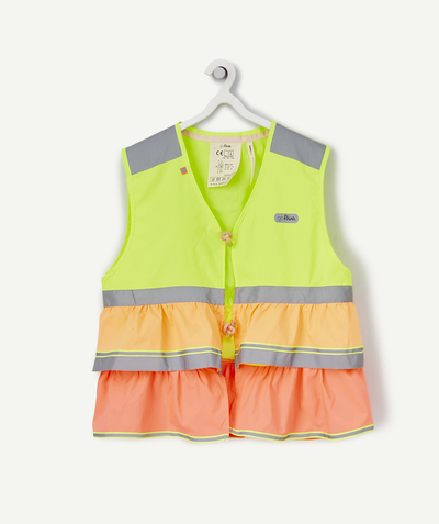 CategoryModel (8825617907854@31)  - GILET DE SÉCURITÉ GRACE JAUNE AVEC VOLANTS ORANGE ET CORAIL