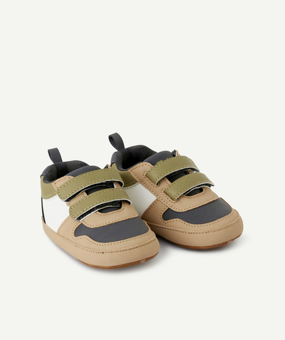 CategoryModel (8826108772494@5)  - SLOFJES IN SNEAKERSTIJL VOOR BABYJONGENS, KAKI EN BRUIN