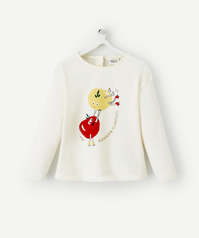 CategoryModel (8824437670030@2163)  - T-SHIRT BÉBÉ FILLE EN COTON BIO ÉCRU MOTIFS TOMATES