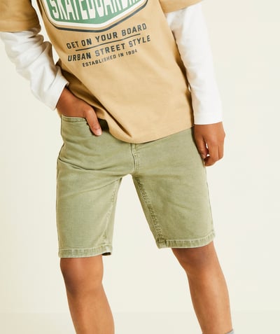 CategoryModel (8821761671310@633)  - Slim shorts voor jongens in kaki van gerecyclede vezels