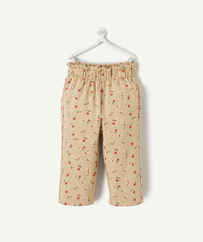 CategoryModel (8824437670030@2163)  - PANTALON DROIT BÉBÉ FILLE EN COTON BIO BEIGE IMPRIMÉ LÉGUMES