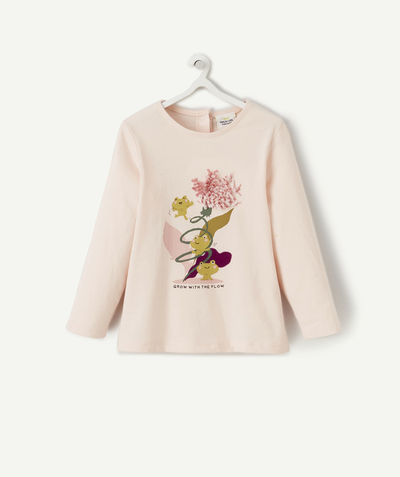 CategoryModel (8824535744654@126)  - T-SHIRT VOOR BABYMEISJES VAN LICHTROZE BIOKATOEN, KIKKERS EN BLOEM