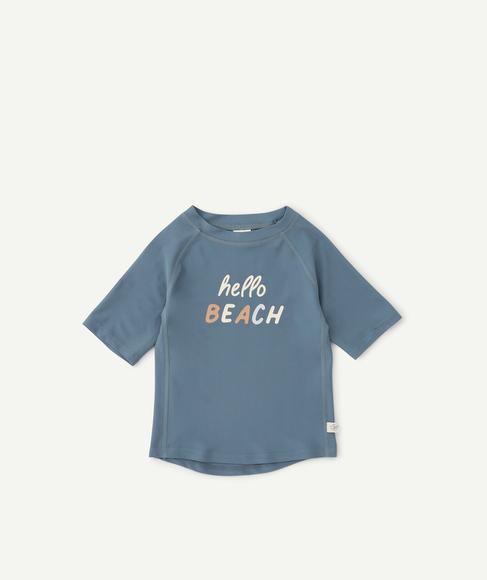   - T-SHIRT ANTI-UV HELLO BEACH BLEU 