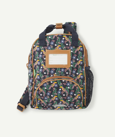 CategoryModel (8821768618126@62)  - GABRIELLE NAVY BACKPACK WITH TOUCANS AND FLOWERS