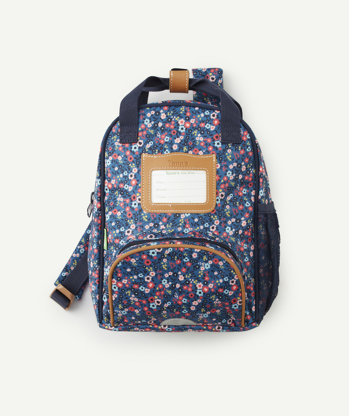   - LOU ANN NAVY BACKPACK WITH FLORAL PRINT