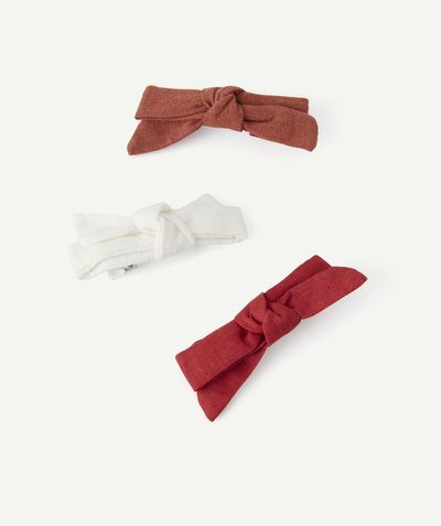 CategoryModel (8826108575886@7)  - LOT DE 3 BARRETTES FILLE AVEC NOEUDS ROUGE ET BLANC